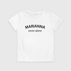 Футболка хлопковая детская Marianna never alone - motto, цвет: белый