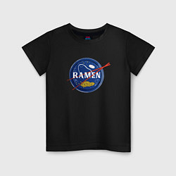 Футболка хлопковая детская Рамен в стиле NASA, цвет: черный