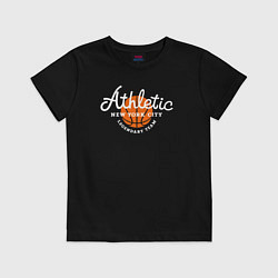 Футболка хлопковая детская Athletic basketball, цвет: черный