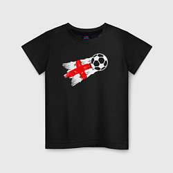 Футболка хлопковая детская Футбол Англии, цвет: черный