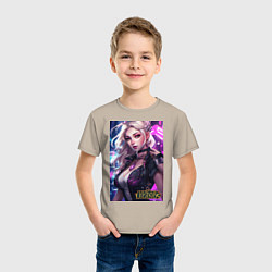 Футболка хлопковая детская League of Legends Kaisa Kda, цвет: миндальный — фото 2