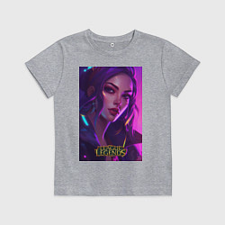 Футболка хлопковая детская League of Legends Kaisa Kda, цвет: меланж