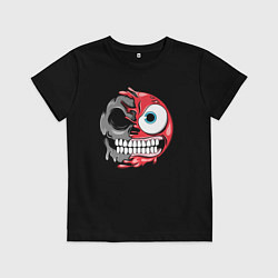 Детская футболка Красный злой смайл