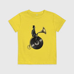 Детская футболка Джентльмен на проигрывателе пластинок