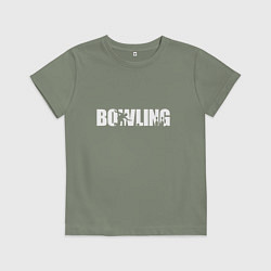 Футболка хлопковая детская Боулинг, цвет: авокадо