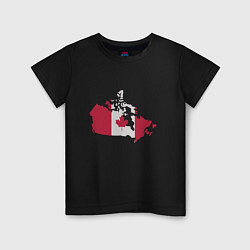 Футболка хлопковая детская Страна Канада, цвет: черный