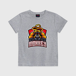 Футболка хлопковая детская Monkey team, цвет: меланж