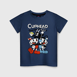Футболка хлопковая детская Cuphead - devil, цвет: тёмно-синий
