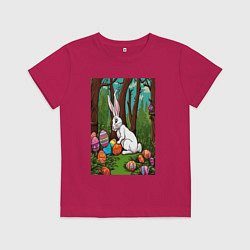 Детская футболка Пасхальный кроль в лесу