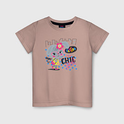 Футболка хлопковая детская Fashion chic girls, цвет: пыльно-розовый