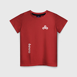 Футболка хлопковая детская Cloud9 - white logo, цвет: красный