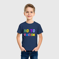 Футболка хлопковая детская No to racism, цвет: тёмно-синий — фото 2