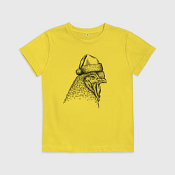 Детская футболка Петушок в новогоднем колпаке