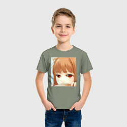 Футболка хлопковая детская Волчица и пряности Холо, цвет: авокадо — фото 2