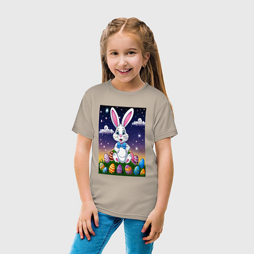 Детская футболка Ушастик и яички / Миндальный – фото 4