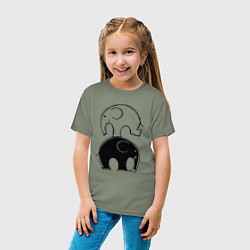 Футболка хлопковая детская Cute elephants, цвет: авокадо — фото 2