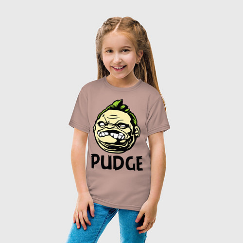 Детская футболка Pudge Face / Пыльно-розовый – фото 4