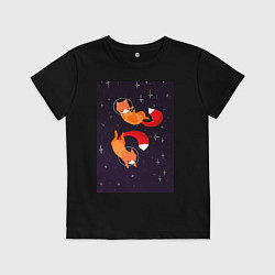 Детская футболка Лисы в невесомости