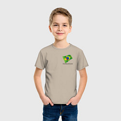 Футболка хлопковая детская Im Brazilian - motto, цвет: миндальный — фото 2