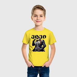 Футболка хлопковая детская Jotaro Kujo - jojo ai art, цвет: желтый — фото 2
