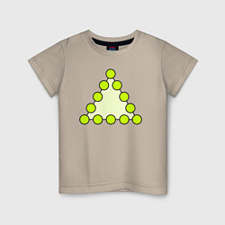 Футболка хлопковая детская Треугольник из кругов, цвет: миндальный