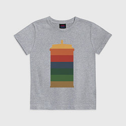 Футболка хлопковая детская Tardis colors, цвет: меланж