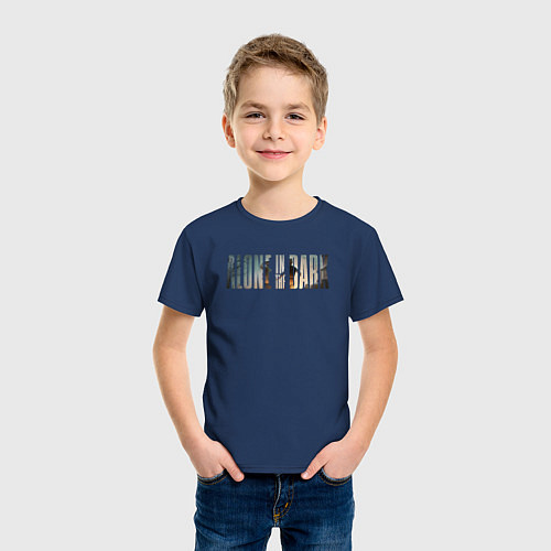 Детская футболка Logotype alone in the dark / Тёмно-синий – фото 3
