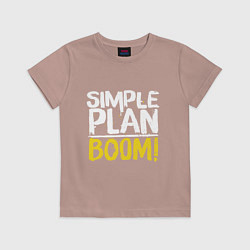 Футболка хлопковая детская Simple plan - boom, цвет: пыльно-розовый