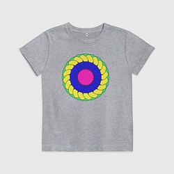 Футболка хлопковая детская Геометрический подсолнух, цвет: меланж
