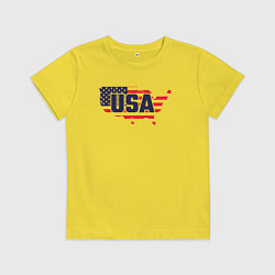 Футболка хлопковая детская Map USA, цвет: желтый