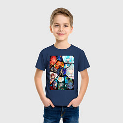 Футболка хлопковая детская Re:Zero Субару Нацуки, цвет: тёмно-синий — фото 2