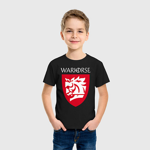 Детская футболка Warhorse logo / Черный – фото 3