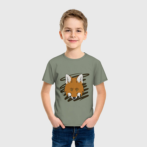Детская футболка Стилизованная морда лисы / Авокадо – фото 3
