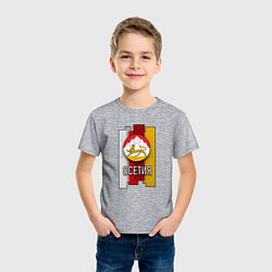 Футболка хлопковая детская Осетия герб, цвет: меланж — фото 2