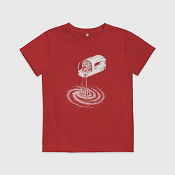 Футболка хлопковая детская Космический миксер, цвет: красный