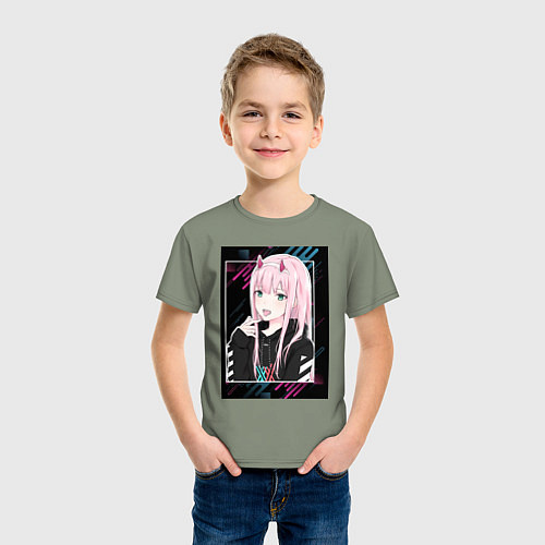 Детская футболка Zero Two is darling / Авокадо – фото 3