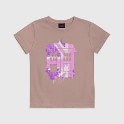 Футболка хлопковая детская Pink tardis, цвет: пыльно-розовый