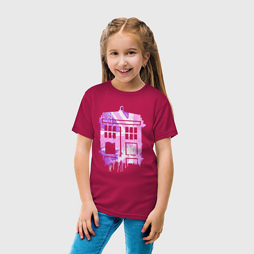 Детская футболка Pink tardis / Маджента – фото 4