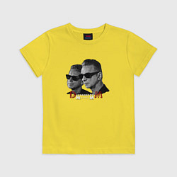 Футболка хлопковая детская Depeche Mode - Memento Mori tour band tour, цвет: желтый