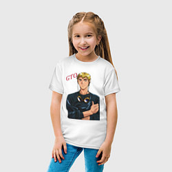 Футболка хлопковая детская Эйкити Онидзука учитель, цвет: белый — фото 2