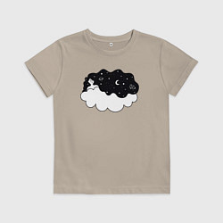 Детская футболка Космическая девушка на облаке