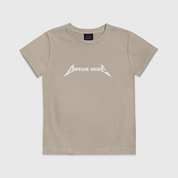 Футболка хлопковая детская Depeche Mode - Metallica logo, цвет: миндальный