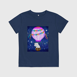 Детская футболка Белый медведь на воздушном шаре