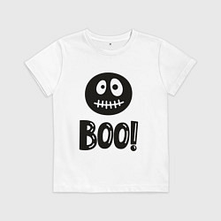 Детская футболка Страшный черный смайлик: Буу!