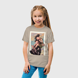 Футболка хлопковая детская Хяккимару Дороро воин, цвет: миндальный — фото 2