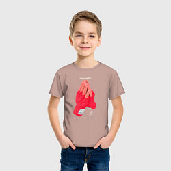 Футболка хлопковая детская Бокс фокус победа, цвет: пыльно-розовый — фото 2
