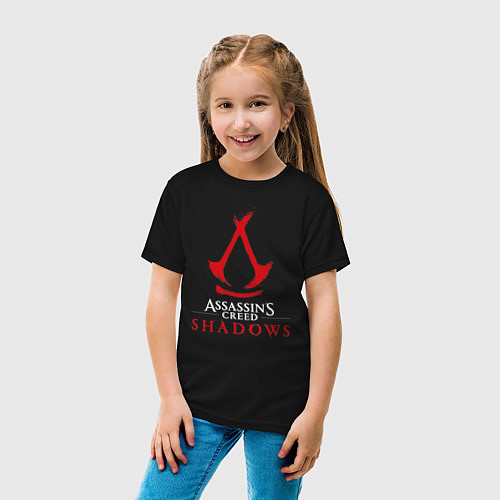 Детская футболка Assassins creed shadows logo / Черный – фото 4