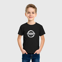 Футболка хлопковая детская Nissan logo, цвет: черный — фото 2