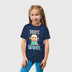 Футболка хлопковая детская Стопроцентная шерсть, цвет: тёмно-синий — фото 2