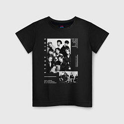 Футболка хлопковая детская Stray kids Five Star, цвет: черный